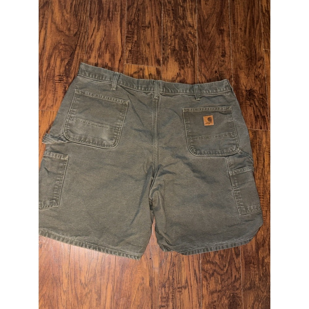 Carhartt Carpenter Shorts Relaxed Fit Moss Green Canvas Utility B25 MOS Size 42